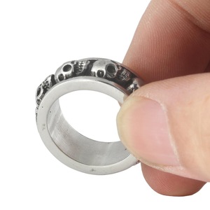 Yunnique – bague tête de mort pour hommes, couleur acier, style gothique punk, bijoux à la mode, cadeau - Product Image 3