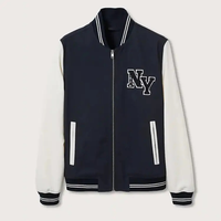 Blouson universitaire personnalisé de haute qualité avec logo brodé Jaket Blouson de baseball en satin Ployster pour hommes