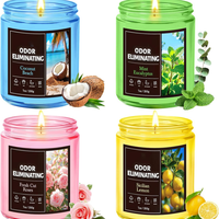 Bougie en cire de soja désodorisante faite à la main, parfum frais personnalisé, pot en verre, bougie d'aromathérapie pour la maison et l'hôtel