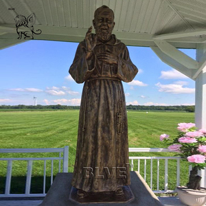 BLVE personalizado Iglesia jardín resina católica religiosa San Padre latón bronce San Padre Pío estatuas escultura - Product Image 5