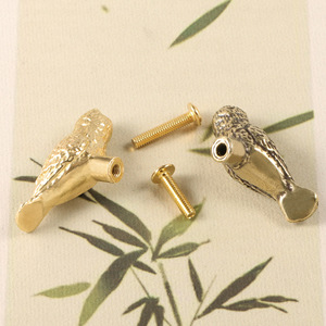 Brass <span class=keywords><strong>Owl</strong></span> cửa xử lý đồ nội thất sáng tạo xử lý Tủ phụ kiện cửa phòng khách hàng thủ công - Product Image 4