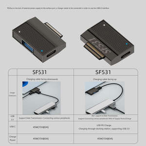 Adaptador Hub 2 en 1 USB Tipo C a USB A para Transferencia de Datos y Carga Rápida PD para Surface Pro, Adaptador USB-C para Surface Book - Product Image 5