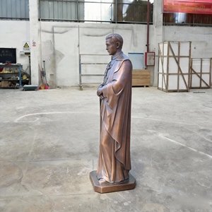 Estatua de <span class=keywords><strong>San</strong></span> Juan <span class=keywords><strong>Bosco</strong></span> en cobre patinado, forjada a mano |   Jardín de Oración Espiritual para Iglesia Tradicional Religiosa - Product Image 2