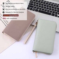 Yihe nouvelle meilleure vente 9 couleurs en cuir grainé A6 Slim Budget Zippy portefeuille avec onglet enveloppes en espèces disponibles comme organisateur d'argent