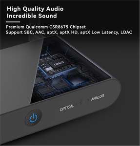 HiFi para 5,2 40m adaptador de transceptor de largo alcance Audiophile DAC <span class=keywords><strong>LDAC</strong></span>/ HD amplificador estéreo óptico para el hogar aluminio plástico - Product Image 6