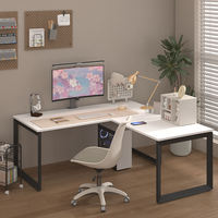 Bureau d'angle en bois moderne et durable en forme de L avec poste de travail modulaire réglable multifonctionnel pour hôpital et bureau à domicile