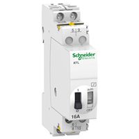 Relais à impulsion A9C32016, bobine 12V AC, capacité de commutation 16A, SPDT, montage sur rail DIN, série Acti9