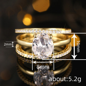 Anello con Diamante Taglio Ovale T0250 in Oro Giallo, Diamante Naturale, Gioiello da Donna per Fidanzamento, Colore G, Pietre Laterali - Product Image 6