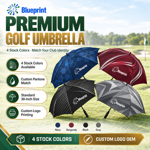 Parapluie de golf promotionnel en gros, coupe-vent, imperméable, grande taille, ouverture automatique, double couche, avec logo personnalisé imprimé, en pongé de haute qualité - Product Image 4