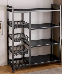 Estante organizador de cocina de acero inoxidable de Metal multifuncional, soporte para estufa de microondas, cesta de almacenamiento de verduras y frutas - Product Image 2