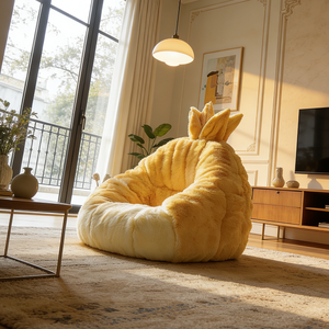 เก้าอี้บีนแบ็กทรงสับปะรดขนาดใหญ่ นุ่มฟู โซฟาพักผ่อนแสนสบาย เก้าอี้พักผ่อนขนาดใหญ่พิเศษ สำหรับห้องนั่งเล่น - Product Image 4