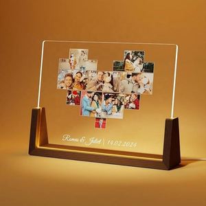 LC675 - Tablero de Notas LED Acrílico Personalizable con Logotipo, Borrable, con Luz Nocturna de Madera, para Regalo Promocional del Día de San Valentín - Product Image 2