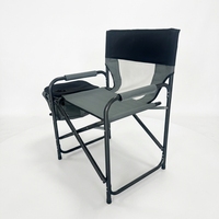 Chaise de camping pliable légère Logo Travel avec accoudoirs, porte-gobelet et sac isotherme latéral