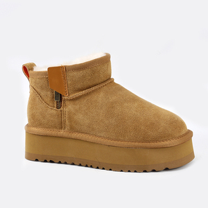<span class=keywords><strong>Botas</strong></span> de <span class=keywords><strong>Plataforma</strong></span> Ultra <span class=keywords><strong>Mini</strong></span> de Piel de Vaca Clásica para Mujer, Botines de Piel de Oveja con Forro de Lana para la Nieve - Product Image 1