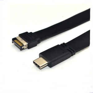 Cable de Conector Tipo E Macho a USB 3.1 Tipo C Hembra Plano de 50 cm con Tornillo - Product Image 3