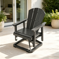 Fauteuil pivotant Adirondack moderne en HDPE, pivotant à 360 degrés, résistant aux intempéries, imperméable, résistant au soleil, pour extérieur, patio, jardin, cour