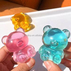 Vente en gros d'ours à presser personnalisés, jouets anti-stress en maltose, avec logo personnalisé imprimé, produits unisexes, ours en sucre transparent - Product Image 6