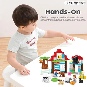 73개 조립식 재미있는 농장 동물 모델 블록 말 세트 어린이 장난감 - Product Image 3