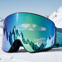 Lunettes de ski avec logo personnalisé OEM, verres photochromiques multicolores anti-buée, protection UV400, monture en TPU à bord complet
