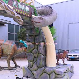 Arche de dinosaures animatroniques métalliques personnalisable pour intérieur/extérieur - Entrée à thème multi-speses avec rugissements réalistes, résistante à la corrosion - Product Image 5