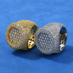 Bague en argent sterling 925 avec halo de moissanite GRA VVS en forme de grappe ronde, style hip-hop, passe le testeur de diamant, vente en gros - Product Image 4