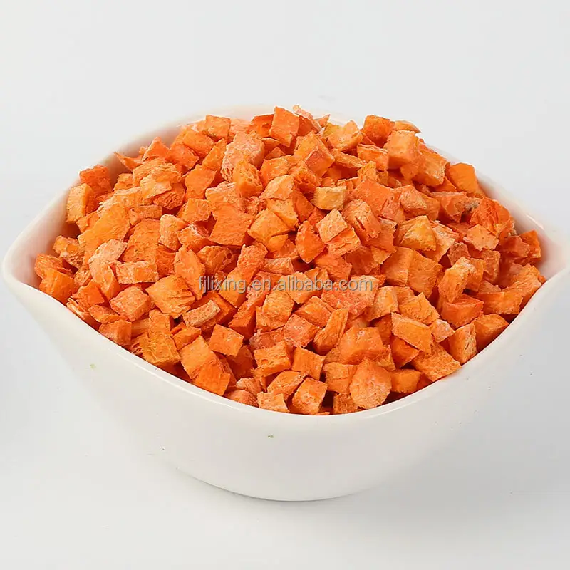 Healthy vegetable snack/cooking ingredients Freeze-dried carrot dice