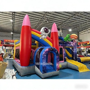 Château gonflable Astronaute pour enfants, usage commercial, avec toboggan et kits de réparation - Product Image 1