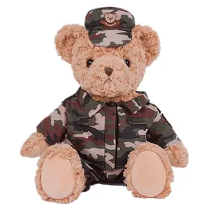Venta caliente muñecas creativas Oso de policía armado Oso De Bomberos juguete de peluche traje de camuflaje oso de peluche muñeca