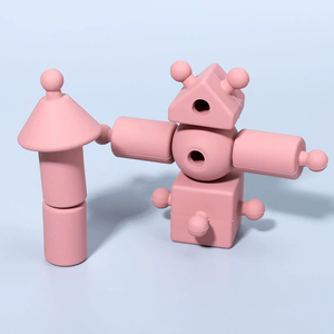 Silicone unico massaggiagengive, 3D giocattolo di assemblaggio geometrico per i bambini, bambini piccoli educativi gioco di picchettamento - Product Image 4