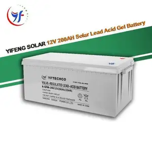 चीन से सौर जेल बैटरी 12V 200Ah बैटरी कीमत भारत में Vrla 250Ah 10Ah 20Hr गहरे चक्र