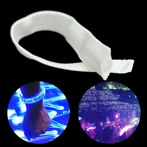 库存20毫米宽度白色聚丙烯织带，用于发光二极管手镯腕带派对装饰品