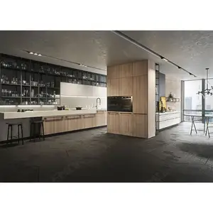 उच्च गुणवत्ता आयोजक मिलवर्क जॉइनरी वाटरप्रूफ पेंट्री लक्जरी फर्नीचर आधुनिक पूर्ण किचन कैबिनेट यूनाइट डिजाइन