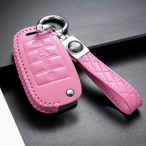 Housse de clé en cuir faite à la main pour Kia sac porte-clés pliable avec fermeture suspendue Compatible avec TOUT NOUVEAU K5 K4 K3 KX5 KX1 - Product Image 3
