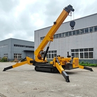 Grue araignée sur chenilles multifonctionnelle de 16 tonnes, bras télescopique rotatif à 360 degrés, double alimentation, grue de levage en altitude, CE ISO