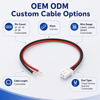 كابل توصيل JST XH 2.54 مم من 2 إلى 8 دبابيس ذكر وأنثى مع سلك أحمر وأسود OEM ODM