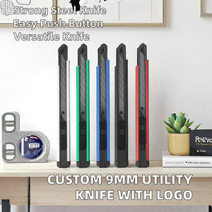 شعار مخصص 9 أو مربع دفع زر قابل للسحق قاطع شفرة ديي درجة منخفضة موك للترويج هدية سكاكين الفن تصنيع المعدات الأصلية - Product Image 4