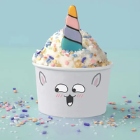 Tazones de Papel para Helado con Logotipo Personalizado al por Mayor, Vasos Desechables Ecológicos y Compostables para Postres Congelados y Yogur con Impresión Personalizada