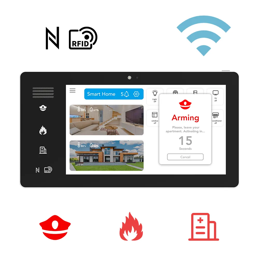 7 Zoll Smart Home Tuya Tablet Touchscreen Bedienfeld Android Tuya Poe Wandt ablett ZigBee Tablet