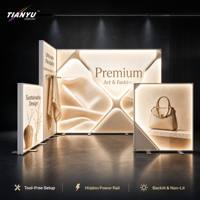 Système de panneaux lumineux en tissu grand format TIANYU, mobilier d'exposition modulaire, affichage mural graphique réutilisable, fond Aura Duo
