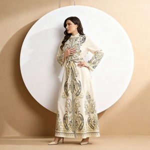 Abaya Elegante de Poliéster con Estampado de Diseño Nuevo y Premium para Mujeres Musulmanas, Vestido de Lujo Personalizado al por Mayor - Product Image 3
