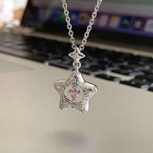 Sparkling <b>Star</b> River S925 Pure <b>Silver</b> Super Immortal Diamond <b>Necklace</b> with Water Drop and Starry Sky Charms - Product Image 2