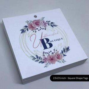Étiquettes suspendues en papier personnalisées avec cordon et impression recto-verso pour vêtements, articles de mode et produits artisanaux. - Product Image 3