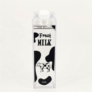 Low Price Custom 17Oz Clear Milk Carton <b>Water</b> <b>Bottle</b> Suitable for Cold Drinks, Fruit Juice, Milk - Product Image 1