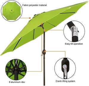 <span class=keywords><strong>Parasol</strong></span> <span class=keywords><strong>de</strong></span> jardin extérieur Uplion <span class=keywords><strong>de</strong></span> 3 m avec 8 baleines, imperméable, avec manivelle - Product Image 3