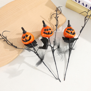 Decorazione di Halloween a Forma di <span class=keywords><strong>Zucca</strong></span> Sorridente, Stile Gotico Scuro, <span class=keywords><strong>Fiore</strong></span> Artificiale per Allestimento Festa, <span class=keywords><strong>Zucca</strong></span> Fantasma. - Product Image 3