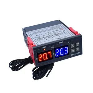 Controlador de temperatura digital doble para el hogar, termostato de salida de dos relés con sonda, 12V, 24V, 220V, calor frío