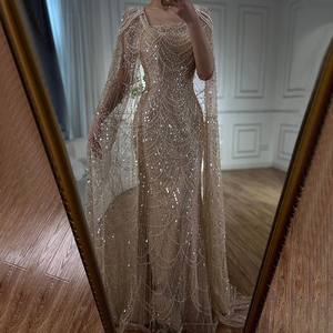 ชุดราตรีทรงเมอร์เมดแขนระบายสีเขียวมรกตสำหรับงานอุตสาหกรรมหนักในตะวันออกกลาง ดีไซน์หรูหราสง่างาม เหมาะสำหรับพิธีกรงานประชุมประจำปีหรืองานเลี้ยง - Product Image 1