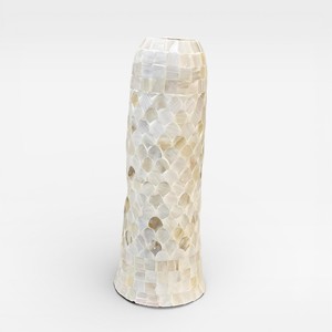 Jarrón de mesa hecho a mano con nácar natural, jarrón de flores de lujo con mosaico de conchas, elegante decoración para la sala de estar del hogar. - Product Image 4