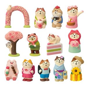 Japanese Style Zakka Cat Cherry Blossom Resin Ornament Handmade Desktop Car Decoration Home Gift - Product Image 5