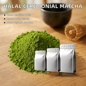 Thé vert matcha biologique de qualité cérémonielle certifié halal, en vrac, emballage en sachet de thé - Product Image 1
